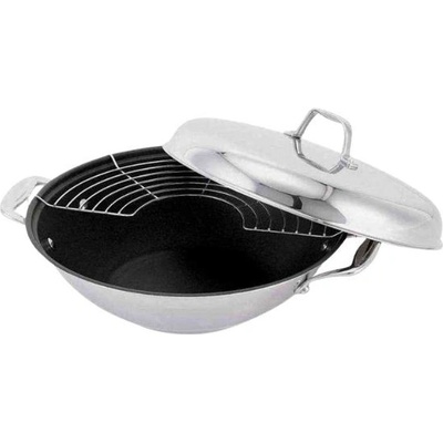 Beka Nerezová wok Chef 30 cm s titanem a víkem i na indukci 2 držadla