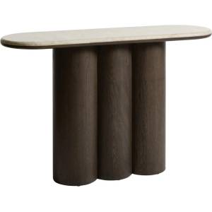 Unique Furniture Конзолна маса с мраморна плоча в тъмно естествен цвят 38x120 cm Piazze - Unique Furniture (59814710)