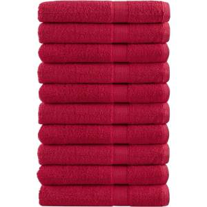 vidaXL Премиум кърпи за сауна SOLUND 10 бр червени 80x200 см 600 gsm (137412)