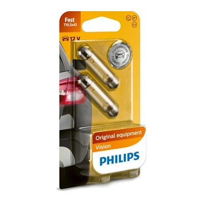 Philips Крушка, светлини на регистрационния номер PHILIPS C10W, 12V, 10W, 115lm, 2 бр