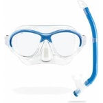 CRESSI Cressi Moon Swimming Goggles Children 7 to 15 Years - Diving Goggles - Shatterproof Lenses, Secure Fit & Adjustable Buckles - Diving Goggles Children - Diving Masks - Transparent/Blue - Combo Set - DM
