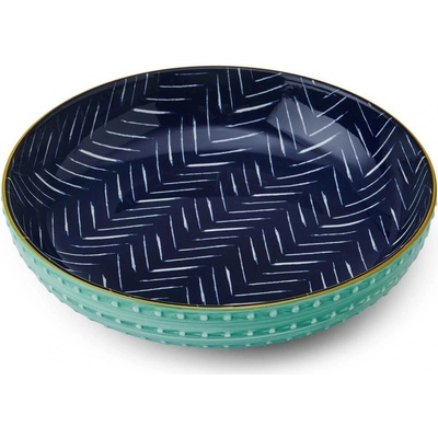 Mikasa Kameninová miska Coupe s indigovým chevron vzorem 21 cm MKPBOWLS18
