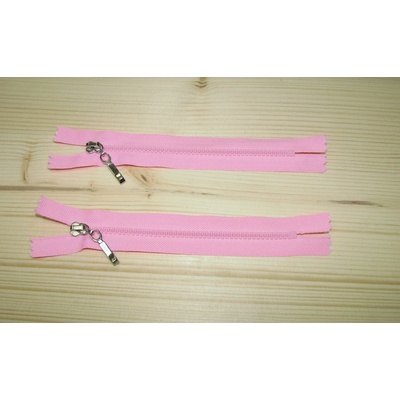 Kostenný zips ružová 3mm nedeliteľný 14cm
