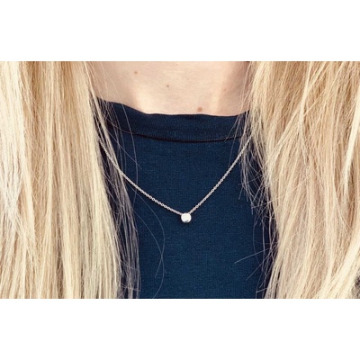 Diante Zlatý řetízek s přívěskem a briliantem 83000596