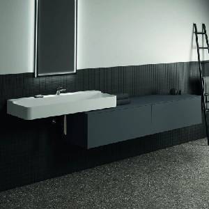 Ideal Standard Atelier Conca стенен шкаф за монтаж в антрацит мат с 2 чекмеджета и плот 200 см (T4316Y2)