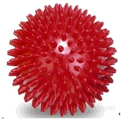 GYMY MASÁŽNA LOPTIČKA - ježko 9 cm červená, priemer 9 cm 1 ks