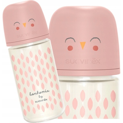 Suavinex láhev sklo Bonhomia fyziologická SX Pro růžová 240ml