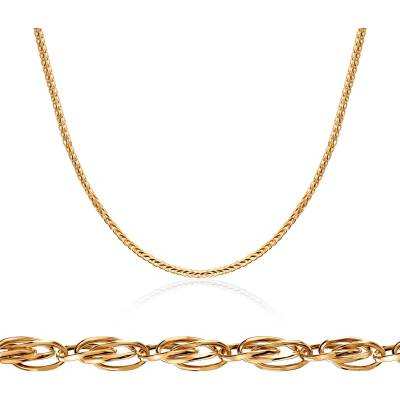 SAVICKI Синджирче Savicki 0, 5 мм: двуцветно злато, 585, лисича опашка