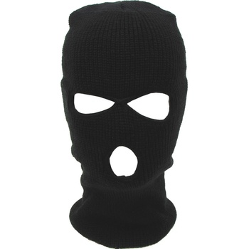 Kukla MFH pletená Balaclava 3 otvory čierna