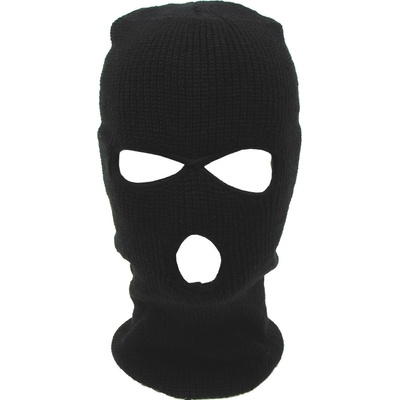 Kukla MFH pletená Balaclava 3 otvory čierna