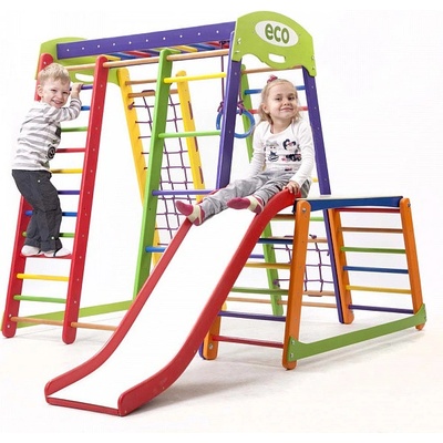 KinderSport hrací sestava EcoPlus1-1 s ribstole a se skluzavkou