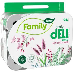 Tento Тази семейна тоалетна хартия dELI 24 бр. финландска
