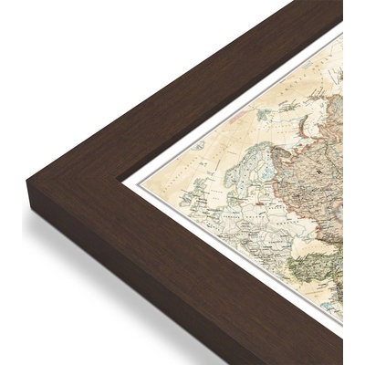 National Geographic Asie - nástěnná mapa Executive 85 x 97 cm Varianta: mapa v dřevěném rámu, Provedení: Pegi skořice