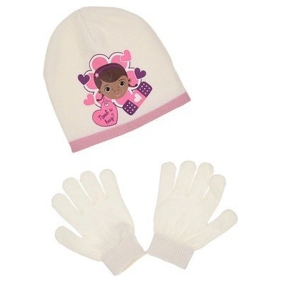 čepice + rukavice Doktorka Plyšáková bílá