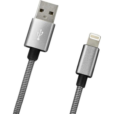 MobilNET KAB-0151-USB-LIGHT Dátový a nabíjací USBLightning, 2A, 1m, stříbrný