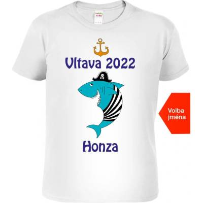 Hobbytriko Dětské vodácké tričko s vlastním potiskem Žralok Bílá