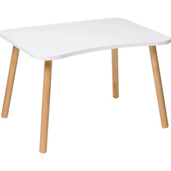 Seelloo Půlkulatý bílý dětský stůl 52/70 x 47 cm ideální pro kreativní hru a učení. Stabilní stůl se stylovým designem kvalitní zpracování
