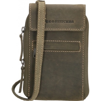 Hide & Stitches Idaho dámská kožená crossbody taška olivové