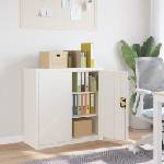 vidaXL Шкаф за папки бял 90x40x90 см стомана (339728)