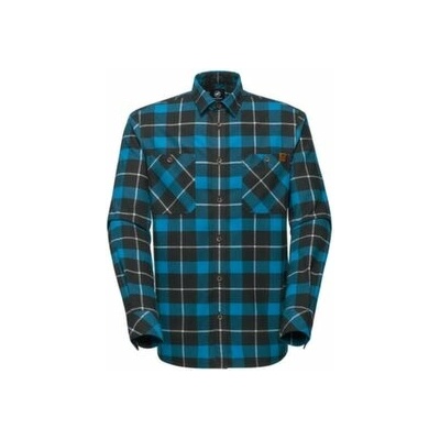 Mammut Alvra pánská košile dlouhý rukáv black-glacier blue modrá