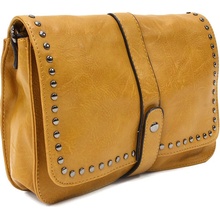 Tmavě dámská crossbody kabelka s ozdobnou klopnou Cherylyn žlutá