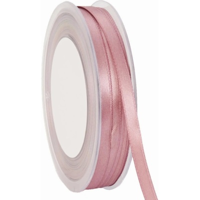 Oboustranná saténová stuha 10mm x 25m starorůžová