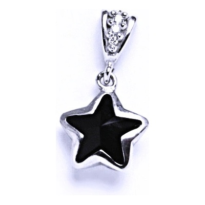 Čištín Stříbrný přívěsek Swarovski krystal černý P 1325 2