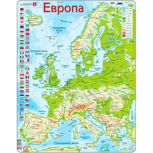 Larsen Образователен пъзел Larsen от 87 части - Карта на Европа (K70)