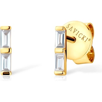 SAVICKI Обеци квадрати Savicki: злато, диаманти