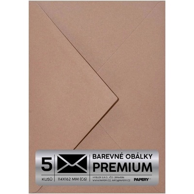 Obálka PREMIUM 5 KS (C6) 114x162 mm Růžová tmavá Vintage