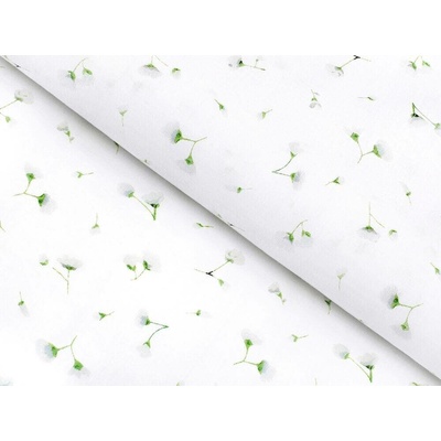 Bavlněný satén - drobné kvítí na bílé - metráž šířka 142 cm