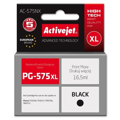 Activejet Мастило Activejet AC-575NX за принтер Canon, резервно Canon PG-575XL, Върховен, 16, 5 ml, черен (AC-575NX)