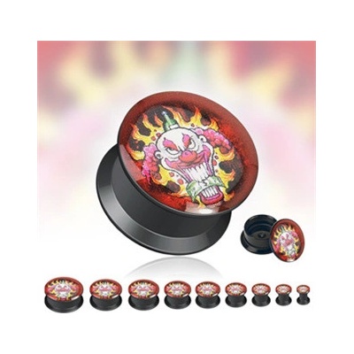 Šperky4U akrylátový plug do ucha "klaun" PL01051-14