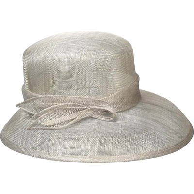 Seeberger Cloche slavnostní klobouk s ozdobou šedý