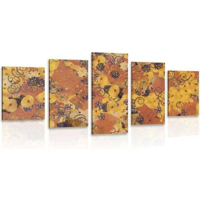 5-dílný obraz abstrakce inspirovaná G. Klimtem - 100x50