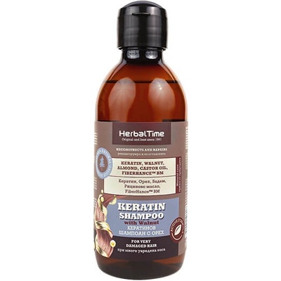 Herbal Time keratinový šampon s ořechem 240 ml