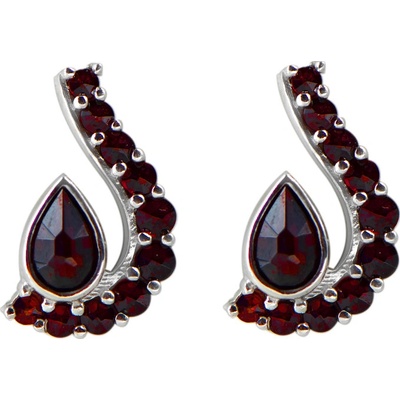 Český granát náušnice stříbrné 131202