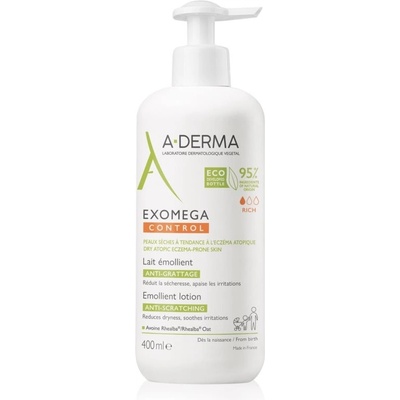 A-Derma Exomega Control Emollient Lotion tělové mléko proti podráždění a svědění pokožky 400 ml