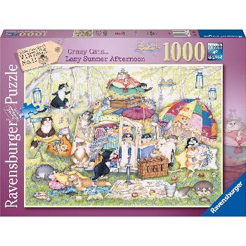 Ravensburger Пъзел Ravensburger от 1000 части - Луди котки: Мързелив летен следобед (16975)