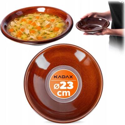 KADAX HLUBOKÝ TALÍŘ KAMENINA 23cm HNĚDÝ