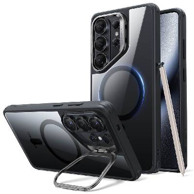 Хибриден кейс с висока степен на защита с MagSafe за Samsung Galaxy S26 Ultra - ESR Classic Hybrid HaloLock Kickstand MagSafe Case (черен-прозрачен)