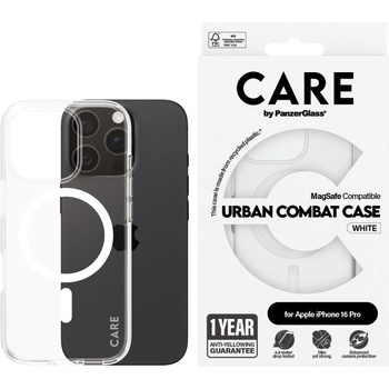 Panzer Калъф CARE - Urban Combat White MagSafe, iPhone 16 Pro, прозрачен (5715685004049)