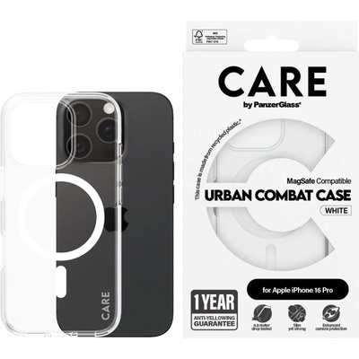 Panzer Калъф CARE - Urban Combat White MagSafe, iPhone 16 Pro, прозрачен (5715685004049)