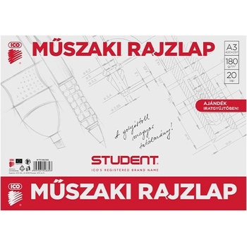 ICO Student A3 180g 20 листа за технически чертежи 7510042002 (7510042002)