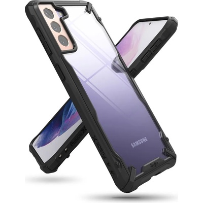 Ringke Противоударен Хибриден Калъф за Samsung S21 Plus, Ringke Fusion X Case, Черен (8809758109766)