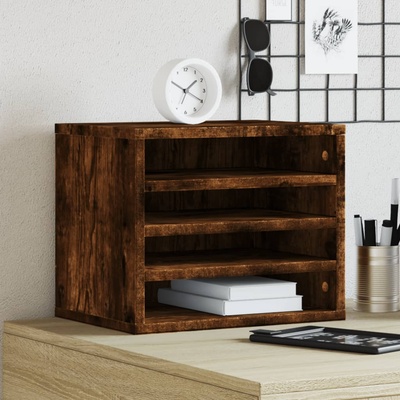 vidaXL Органайзер за бюро, опушен дъб, 36x26x29, 5 см, инженерно дърво (848049)