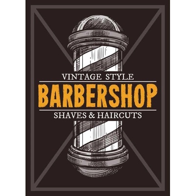 Ceduľa Barbershop - Vintage style