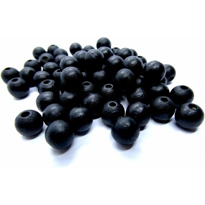 Pro Háčkování Dřevěný korálek 8 mm 20 ks černý