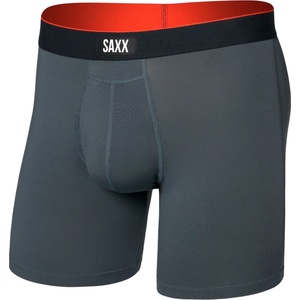 Saxx Мъжко синтетично термобельо Saxx Multi-Sport Mesh Boxer Brief Fly Synthetic base layer - Turbulence / Black WB - размер XXL (014-2278-0715)