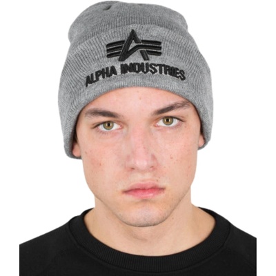 Alpha Industries 3D Beanie sivá